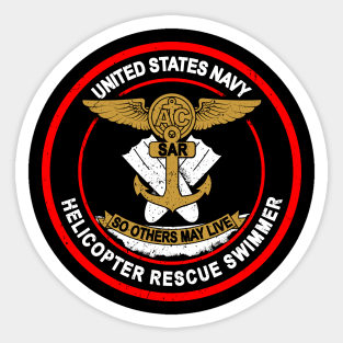 Helicopter Search and Rescue Swimmer - So Others May Live Sticker